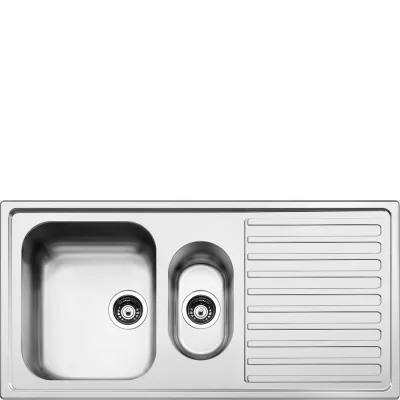 Smeg Lavello una vasca con vaschetta e gocciolatoio LLR102-2 finitura acciaio inox da 100 cm
