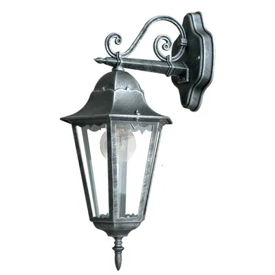 Applique lanterna per esterni grigia in alluminio e vetro, 1 luce E27, 28.6x50.5cm