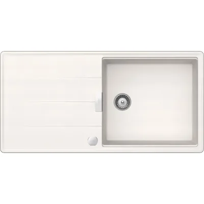 Schock Lavello una vasca con gocciolatoio TIA D100LA TIAD100LA99 finitura bianco puro da 100x50 cm