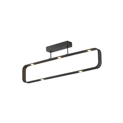 Plafoniera LED marrone elegante in alluminio, 7 LED da 5W, Luce naturale, 26x80cm