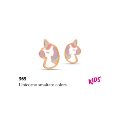 MEDICAL JEWELS ORECCHINI UNICORNO SMALTATO 369