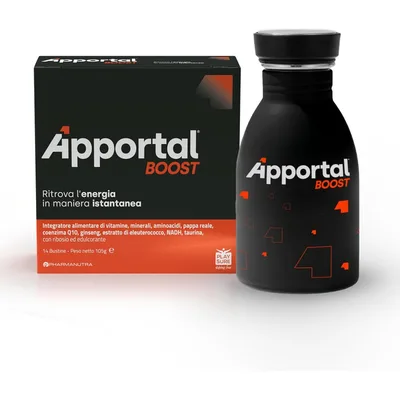 Apportal Boost Integratore Energia e Vitalità 14 Buste + Borraccia Omaggio