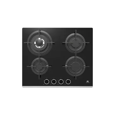 Master Kitchen Piano cottura a gas GMK 604TC SP BK in cristallo temperato nero da 60 cm
