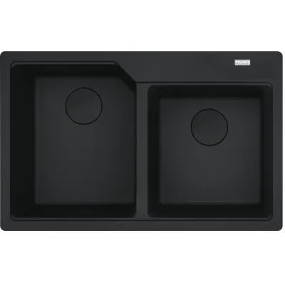 Franke: Lavello due vasche Urban Incasso UBG 620-78 114.0718.498 finitura black matt da 78x50 cm