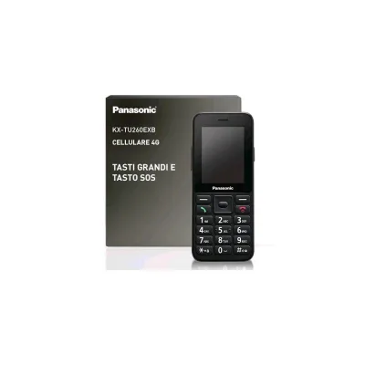 PANASONIC KX-TU260EXB 4G 2.4" SENIOR PHONE TASTI GRANDI E TASTO SOS FACILE DA USARE IP44 4G ITALIA BLACK