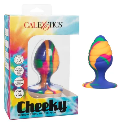 Plug anale medio silicone multicolore ventosa texture sex toy waterproof