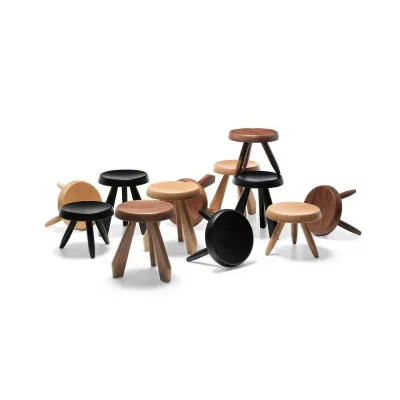 Cassina Tavolino rotondo fisso Tabouret Berger in legno da Ø33 cm