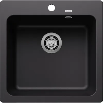 PRONTA CONSEGNA - Blanco | Lavello una vasca NAYA 5 1526578 finitura nero da 51.5x51 cm - Sopratop