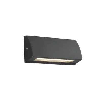 Applique segnapassi da esterni antracite in alluminio, LED 4W, luce calda + luce naturale, 13x5.5cm