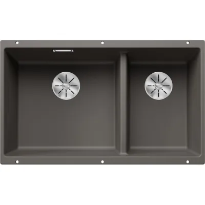 Blanco | Lavello due vasche SUBLINE 430/270-U 1527350 finitura grigio vulcano da 75.5x46 cm - Sottotop