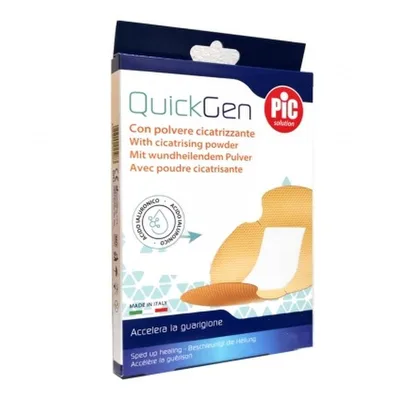 Pic QuickGen Cerotto Con Polvere Cicatrizzante per le Articolazioni 10 X 12 Cm 5 Pezzi