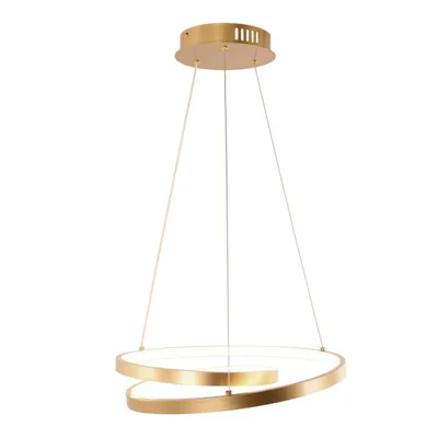 Lampadario a sospensione LED oro a spirale moderno, 30W, CCT, 150x40cm