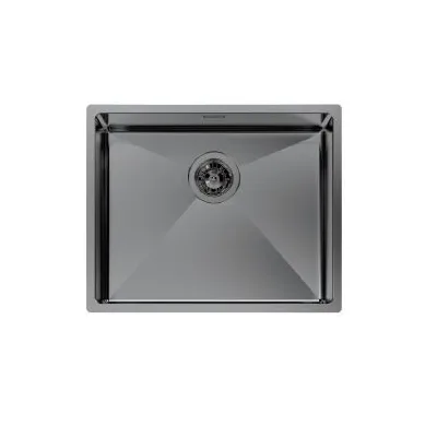 Foster Lavello una vasca 1715 856 finitura acciaio PVD gun metal da 54x44 cm - IN PROMOZIONE FINO AL 30/06