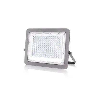 Proiettore LED da esterno in alluminio grigio, LED 100W, luce naturale, 21.4x29cm