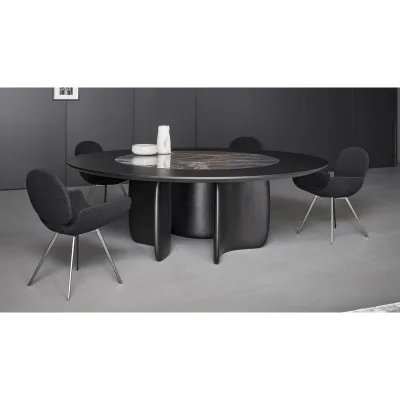 Bonaldo Tavolo rotondo fisso Mellow ST con struttura in poliuretano e piano a scelta da Ø160 cm