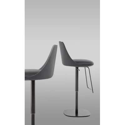 Bonaldo Sgabello Itala Too H 60/80 con base girevole in metallo e seduta a scelta