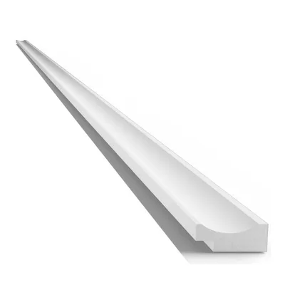 Chiusura destra per pannello doga  murale geometrico 3D in duropolimero bianco 2800X32X13mm