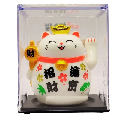 Maneki Neko Gigante Bianco - Gatto Portafortuna Giapponese con Zampa Alzata Ricchezza e Fortuna