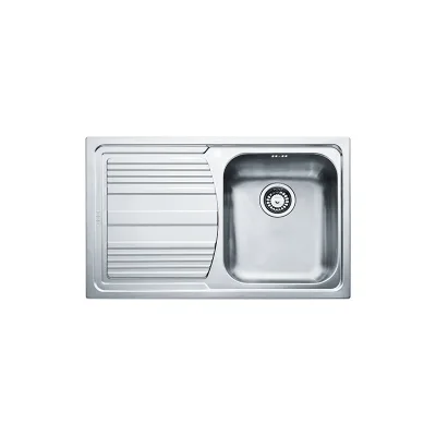 Franke: Lavello una vasca con gocciolatoio a sinistra Logica Line LLL 611 101.0086.233 finitura dekor da 79x50 cm