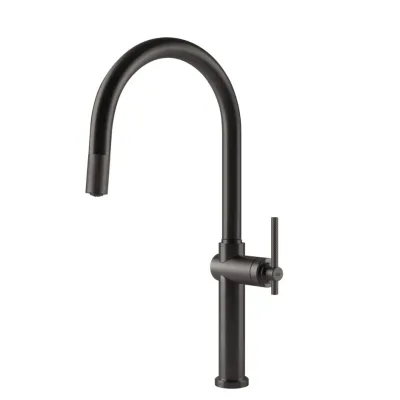 Gessi Miscelatore monocomando con doccetta estraibile Habito 60672 707 finitura Black Metal Brushed - IN PROMOZIONE FINO AL 6/07