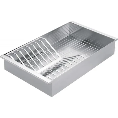 Barazza Vassoio forato con scolapiatti removibile 1VSOF finitura inox da 25x43x7h cm