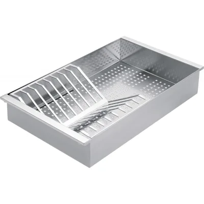 PRONTA CONSEGNA - Barazza Vassoio forato con scolapiatti removibile 1VSOF finitura inox da 25x43x7h cm