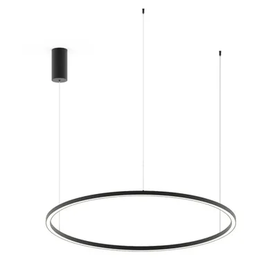 Lampadario a sospensione LED Nero circolare in Alluminio 60W, CCT, 150x120cm