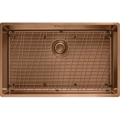 Franke: Lavello una vasca Mythos Masterpiece BXM 210/110-68 127.0674.535 finitura copper da 72.5x45 cm - Scarico manuale