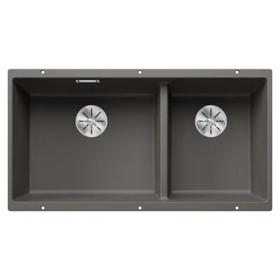 Blanco Lavello due vasche SUBLINE 480/320-U 1527351 finitura grigio vulcano da 85.5x46 cm - Sottotop