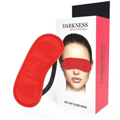 Darkness Red Soft Blind Mask Mascherina BDSM Rossa Morbida Elastico