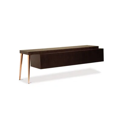 Cantori Porta TV City in legno da L.147/240 cm e H.52 cm - 1 anta a ribalta