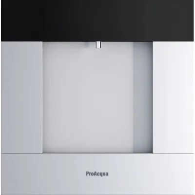 ProAcqua Erogatore d'acqua da incasso con acqua calda OMDE 60 1800093 finitura inox e cristallo nero da 60 cm
