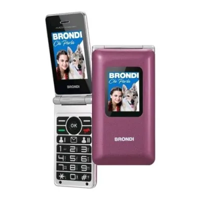 BRONDI AMICO PREZIOSO DUAL SIM 2.8" 32M+32M TASTI GRANDI TASTO SOS FOTOCAMERA 1.3 MP VIOLET METAL