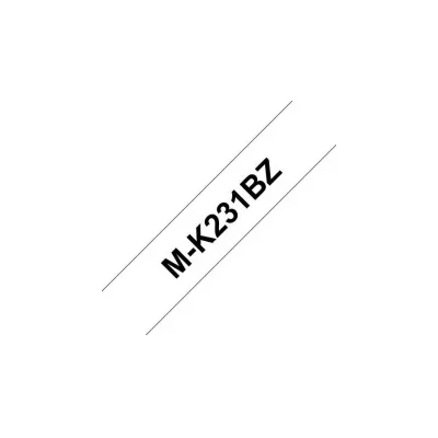 NASTRO ETICHETTE COMPATIBILI NON LAMINATO BROTHER MK231BK Larghezza 12 mm x 4 metri
