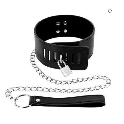 Fetish Tentation Collare Lucchetto Guinzaglio Catena BDSM 79 cm