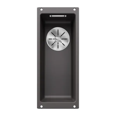 Blanco Lavello a una vasca SUBLINE 160-U Total Black 2523397 finitura grigio roccia da 19x46 cm - Sottotop