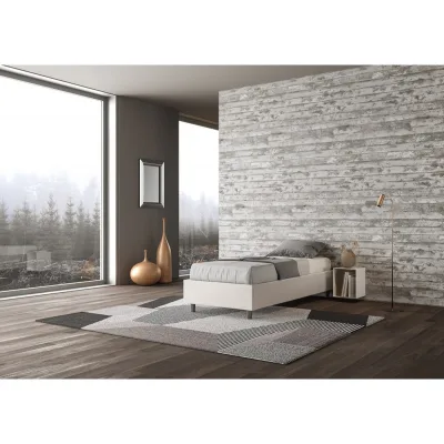 Ityhome Letto singolo sommier Azelia in similpelle da 80 cm