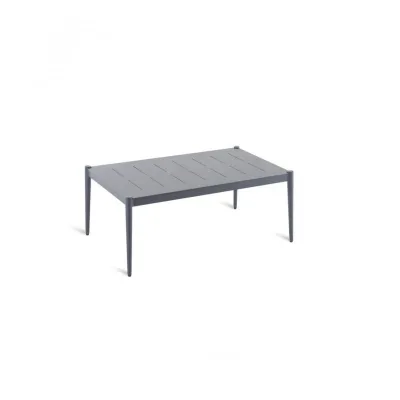 Unopiù Tavolino fisso LUCE in alluminio con piano a scelta da 100x60 cm