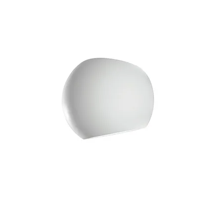 Applique moderno sferica doppia emissione in gesso bianco, 1 luce G9, 15.5x12.5cm