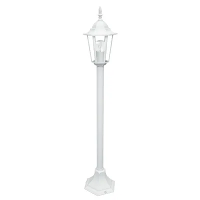 Palo per esterni bianco in alluminio e vetro, 1 luce E27, 17x105cm