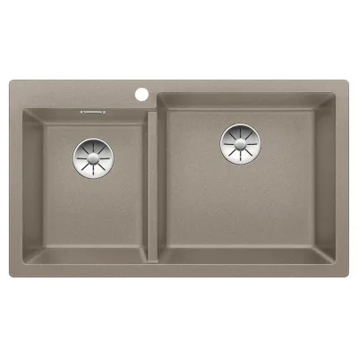 Blanco Lavello due vasche PLEON 9 1518352 finitura tartufo da 86x50 cm - Sopratop