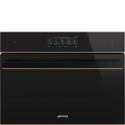 Smeg S Forno compatto combinato microonde Galileo Speedwave SO4606WM2PNR finitura vetro nero e rame da 60 cm - IN PROMOZIONE FINO AL 6/07