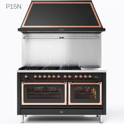 Ilve Cucina P15N da incasso Nostalgie P15SNE3 doppio forno e piano cottura 7 fuochi con coupe de feu da 150 cm