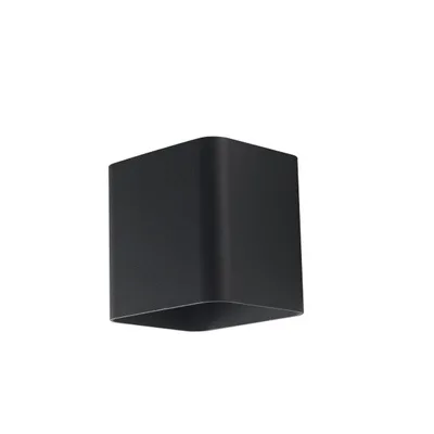 Applique da esterno in alluminio goffrato nero, 2 LED 3.5W, CCT, 11x9.5cm