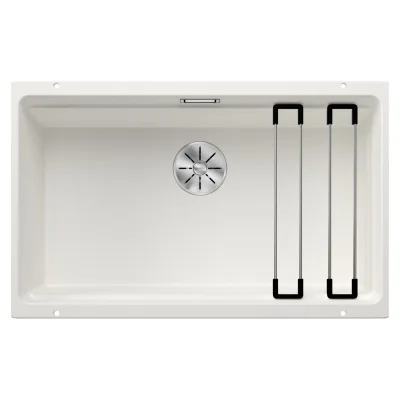 Blanco Lavello a una vasca ETAGON 700-U Dark Steel 4525171 finitura bianco da 73x46 cm - Sottotop