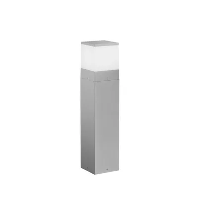Paletto per esterni argento in metallo, luce E27, 60x13cm