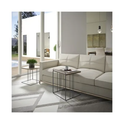 Maconi Coppia tavolini Piramide 1069 con piano in legno serie Coffee Table collection