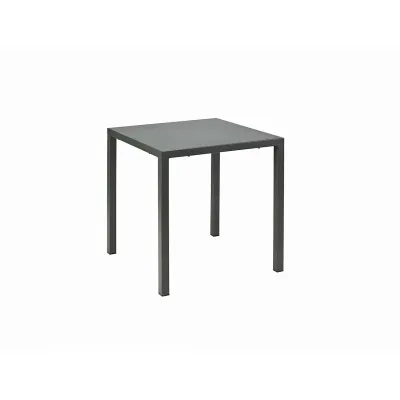 RD Italia Tavolo fisso impilabile DORIO EASY con struttura e piano in acciaio da 60x60 cm