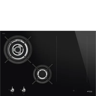 Smeg S Piano cottura misto induzione/gas PM3743D in vetroceramica nero da 75 cm