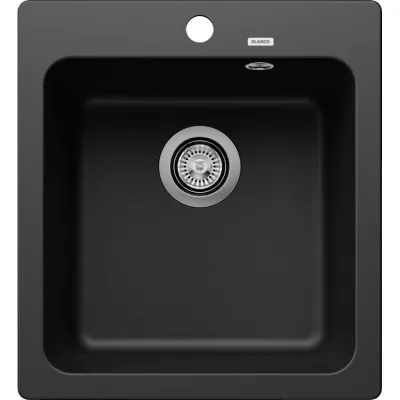 PRONTA CONSEGNA - Blanco | Lavello una vasca NAYA 45 1526572 finitura nero da 46.5x51 cm - Sopratop